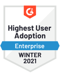 Customer Self-Service - Highest User Adoption - Enterprise - Winter 2021
